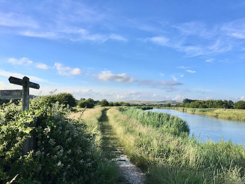 public footpath next to river arun