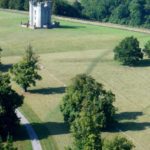 Arundel park and Hiorne Tower as seen from a helicopter - 2013