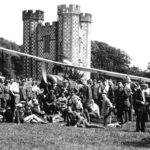 Biplane next to the tower - Late 1920's
