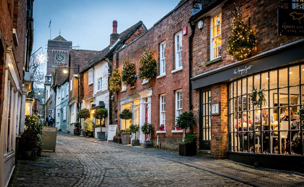 petworth cobbled shopping street