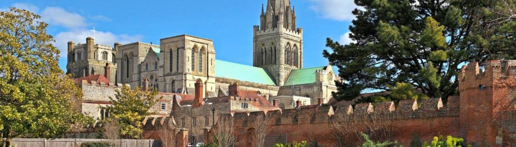 skyline of chichester cathedral and buildings