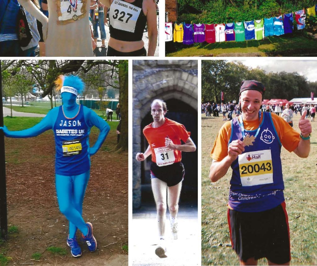 collage of man running local races