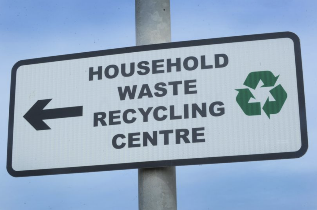 household waste sign